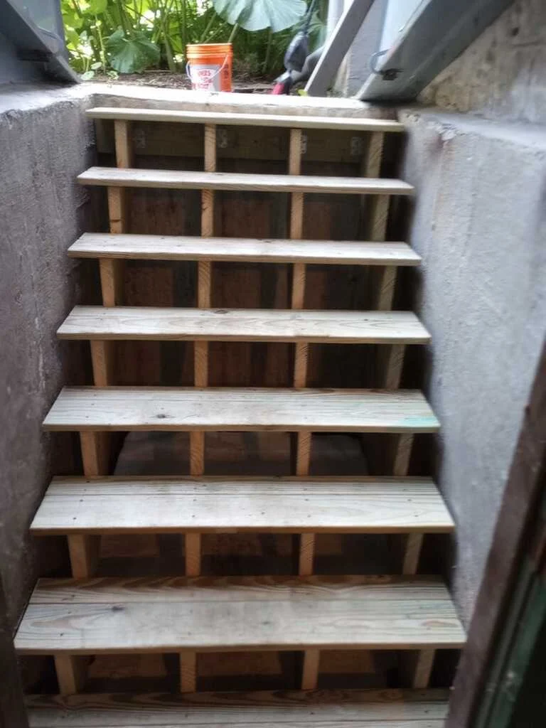 Exterior stair construction