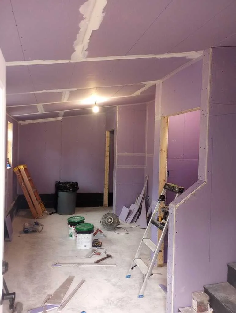Sheetrock work in progress